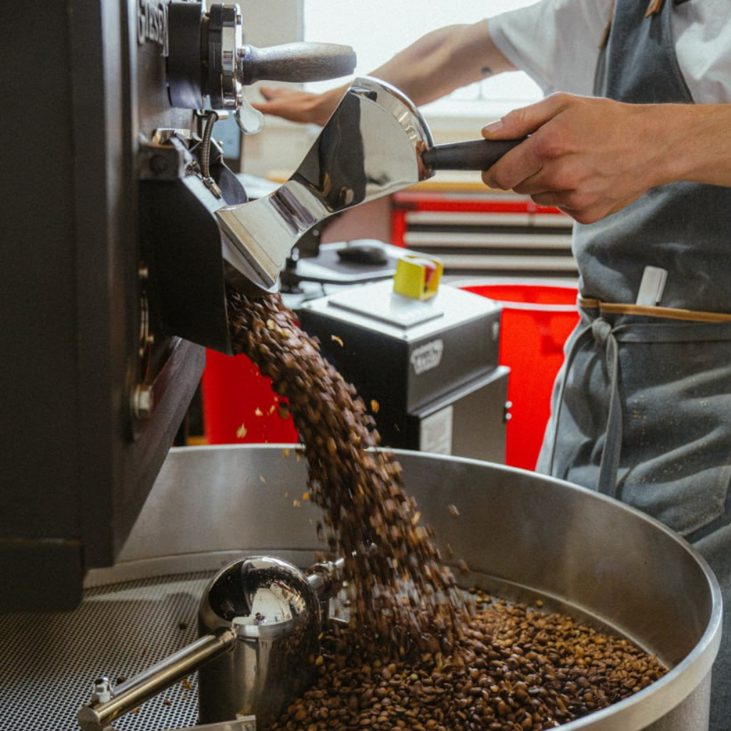 specialty coffee coming out of the roaster