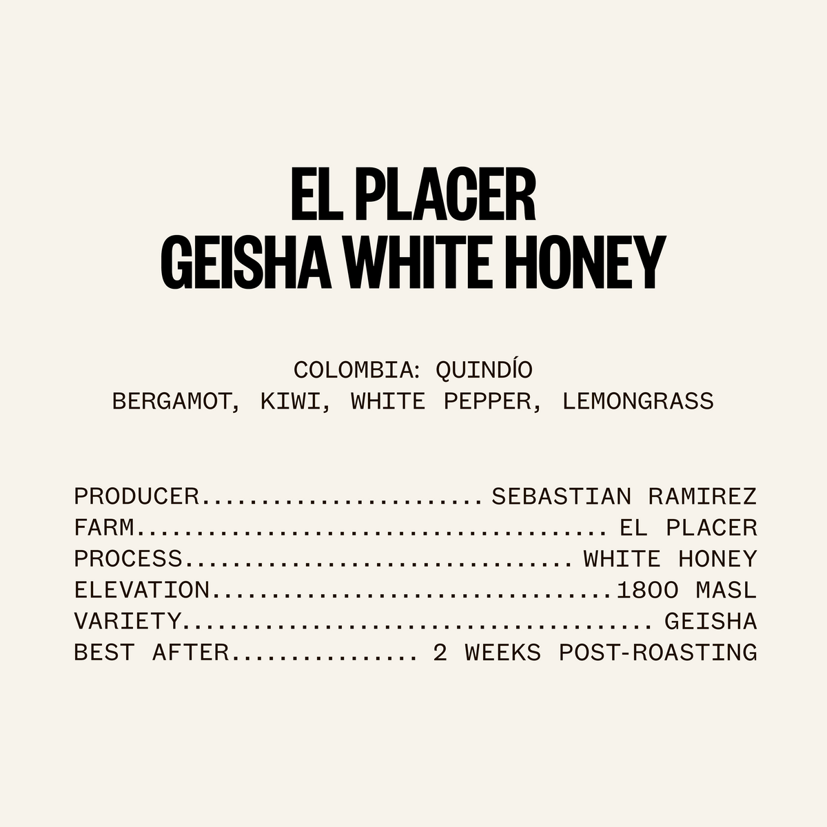 ETHICA SPECTRUM - El Placer Geisha White Honey