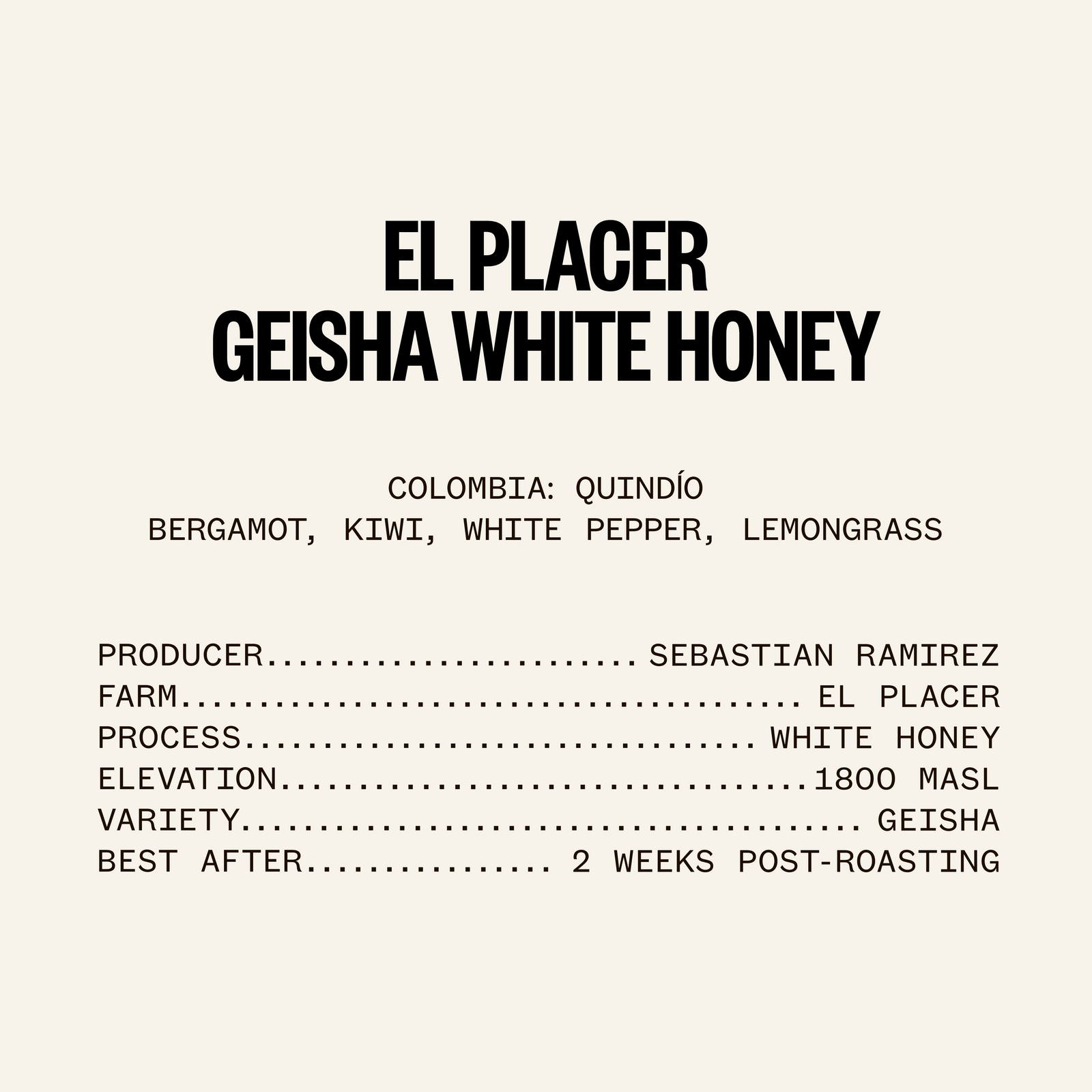 ETHICA SPECTRUM - El Placer Geisha White Honey