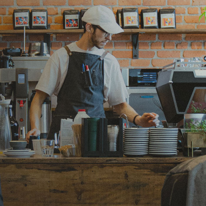 barista at a specialty coffee shop cafe
