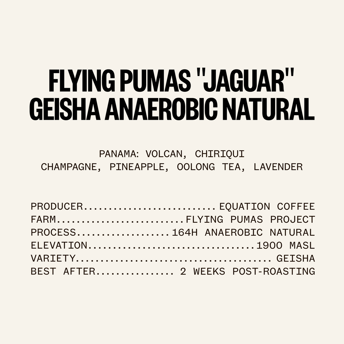 ETHICA SPECTRUM - Panama Flying Pumas "Jaguar" Geisha Anaerobic Natural