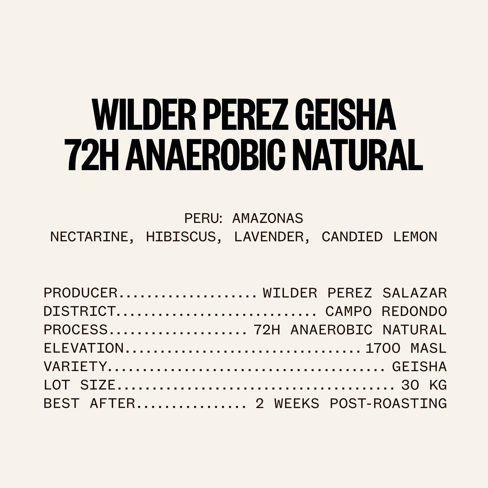 ETHICA SPECTRUM - Wilder Perez Geisha 72H Anaerobic Natural